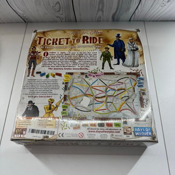 Ticket to Ride Board Game Days of Wonder North America New Sealed - Picture 3 of 3